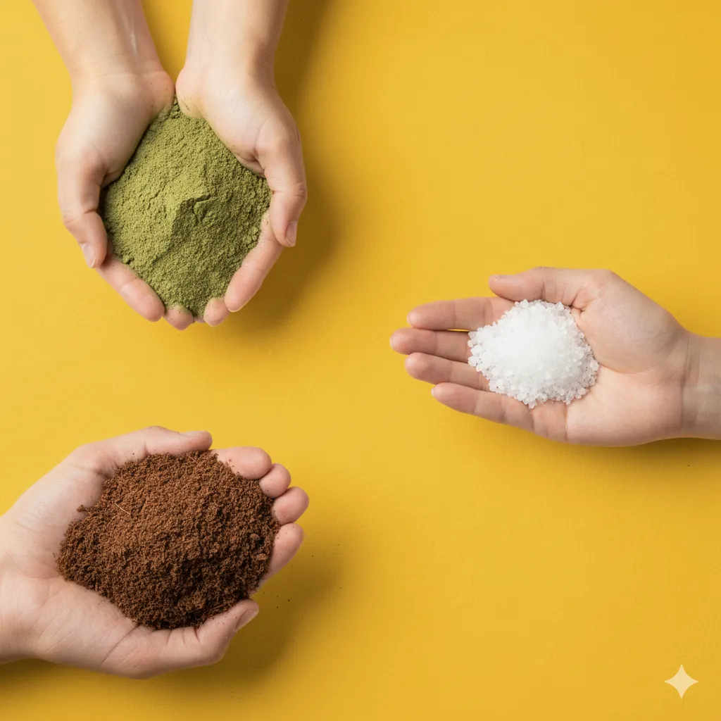 Soil Health & Growth Trio - Set of 3 - Neem Powder 1 Kg, Epsom Salt 500 g, Cocopeat 1 Kg - Healthy soil & steady growth