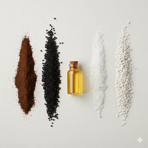 Beginner's Plant Care Kit - Set of 5 - Neem Khali 1 Kg, NPK DAP 1 Kg, Neem Oil 100 ml, Epsom Salt 1 Kg, Perlite 500 g