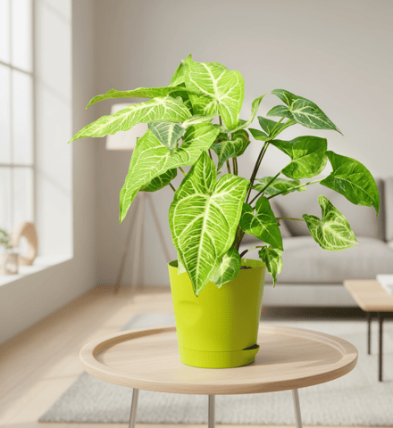 Syngonium Green in 4 Inch Green Florence Self Watering Pot