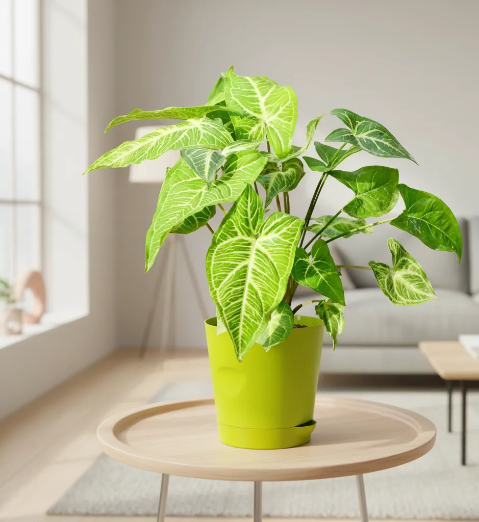 Syngonium Green in 4 Inch Green Florence Self Watering Pot