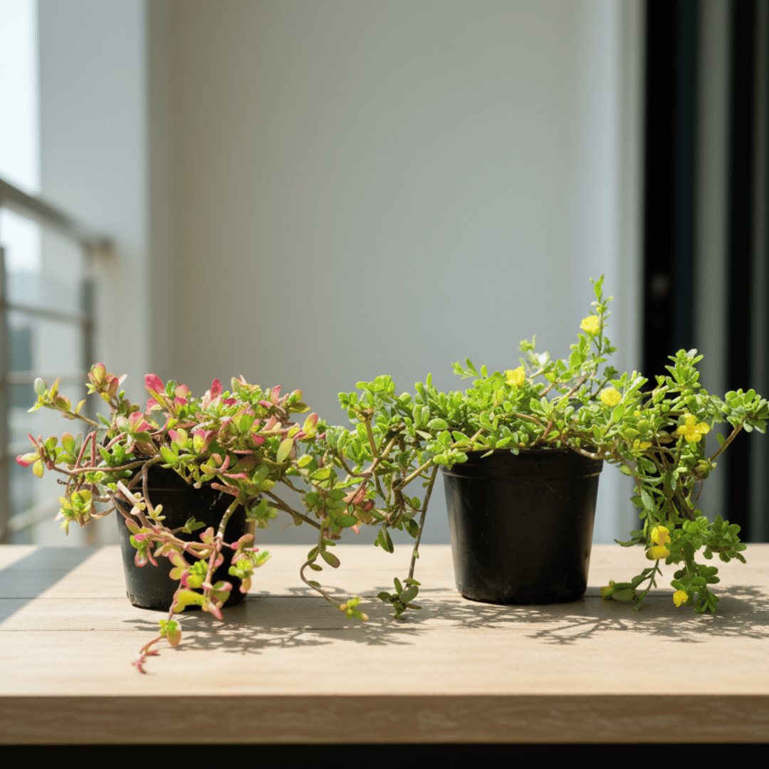 Set of 2 - Portulaca Moss Rose (Yellow & Red) in 6 Inch Nursery Pot