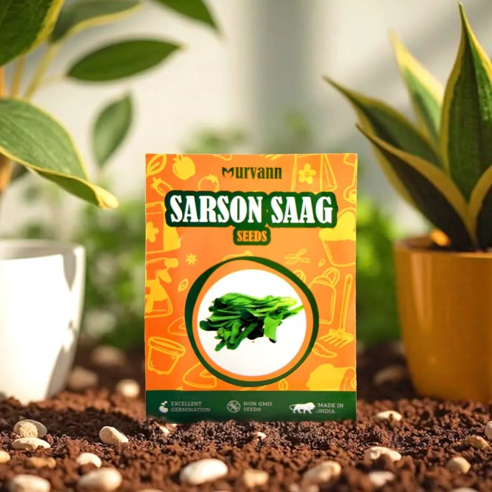 Sarso Saag Seeds – GMO Free | Excellent Germination | Easy to Grow | Disease Resistance - for veggies