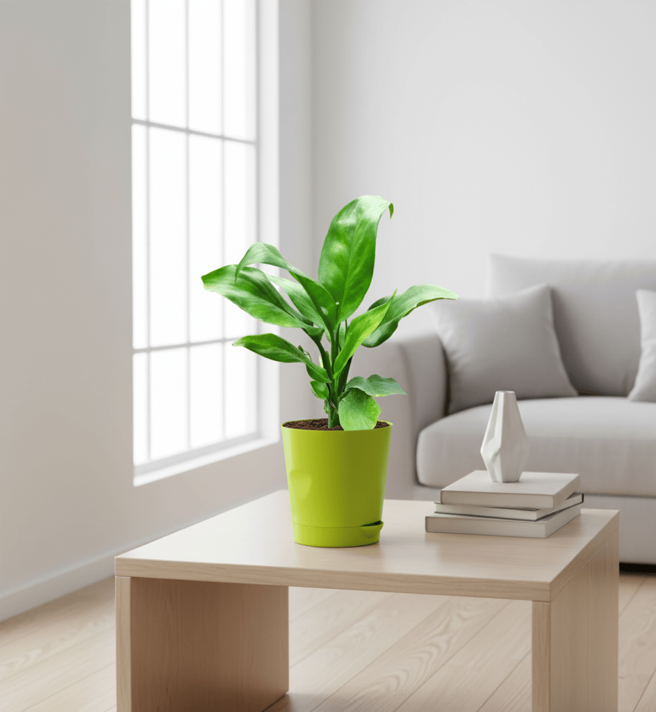 Peace Lily in 4 Inch Green Florence Self Watering Pot