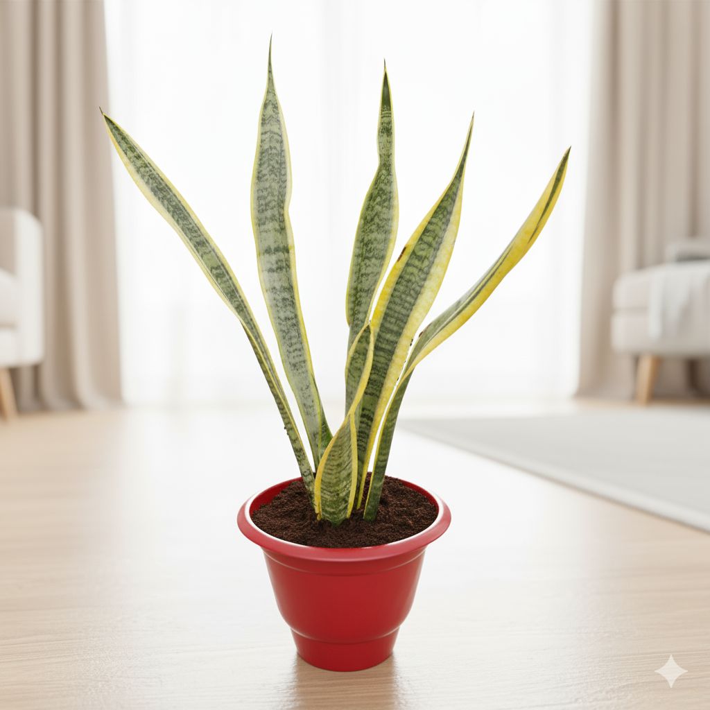 Snake Golden Long in 10 Inch Classy Red Plastic Pot