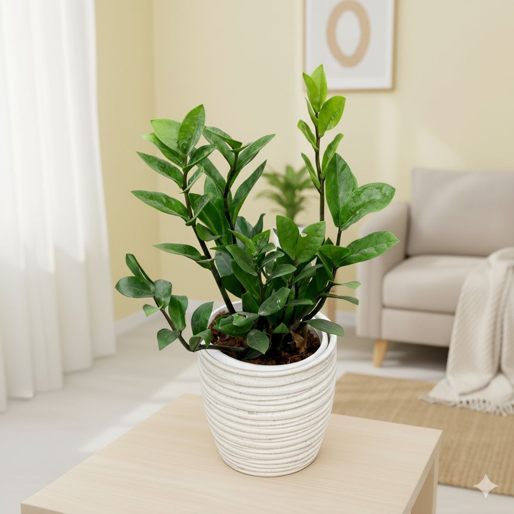 Zz Green in 5 Inch Stylish Cup Style Ceramic Pot (Any Colour)