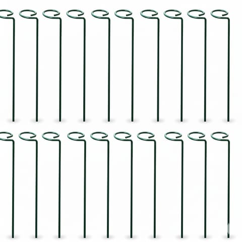 Set of 20 - 18 Inch Green Plant Stem Supporter Strong and Durable Garden Plant Trellis | Anti Rust Powder Coated