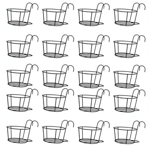 Set of 20 - 8 X 7 Inch Black Railing Basket