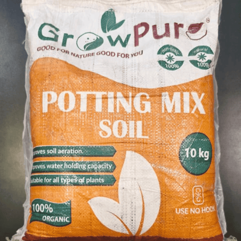 Set of 5 - 10 KG Grow Pure Soil Potting Mix with required plant minerals - 50 KG - 50 kg