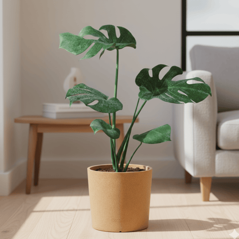 Monstera Deliciosa (~ 2 Ft) in 11 X 11 Inch Sandstone Premium Dochieo Fiberglass Planter