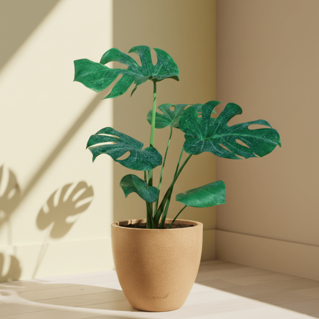 Monstera Deliciosa (~ 2 Ft) in 10 X 10 Inch Sandstone Premium Convessa Fiberglass Planter