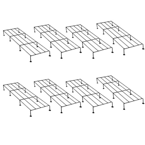 Set of 8 - 2 Ft (60 X 22 X 11 Cm) Single Step Black Lite Plant Stand | Anti Rust Powder Coated | Planter Stand for Living Room, Outdoor & Indoor Plants