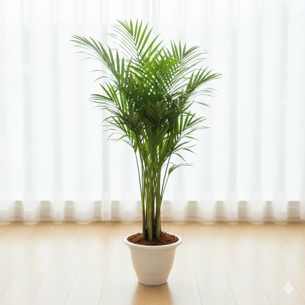 Areca Palm (~ 4 Ft) in 10 Inch White Classy Plastic Pot