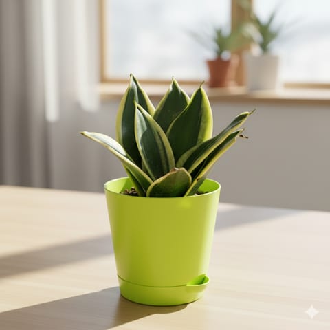 Snake Dwarf in 4 Inch Green Florence Self Watering Pot