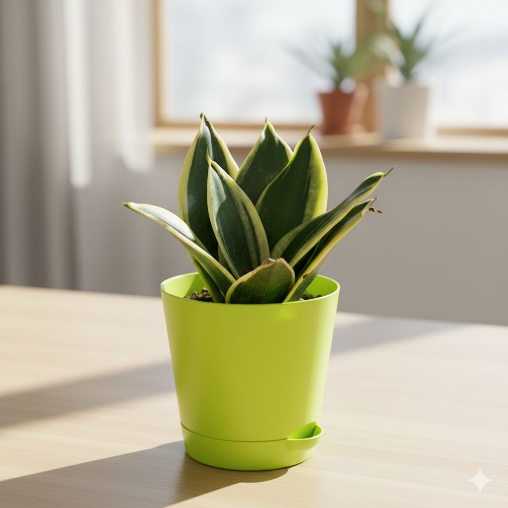 Snake Dwarf in 4 Inch Green Florence Self Watering Pot