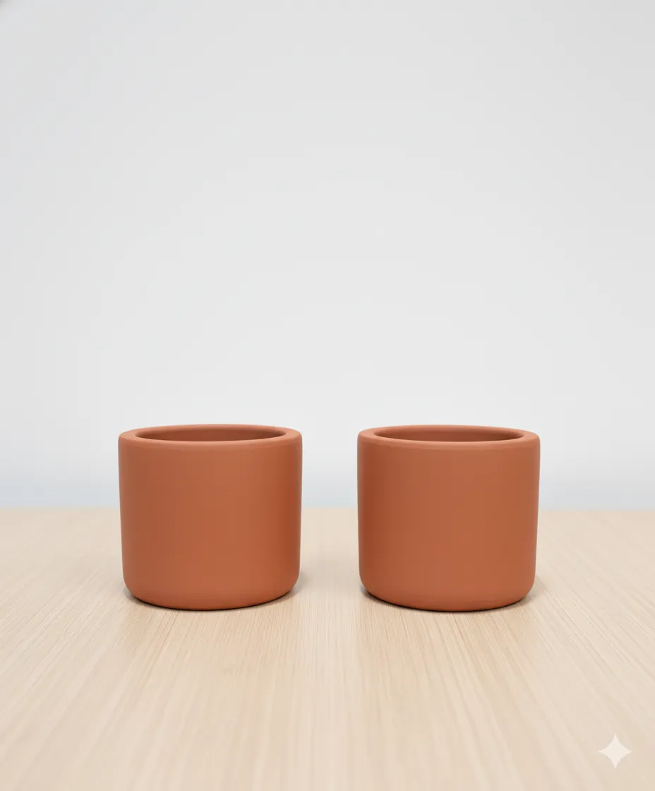Set of 02 - 3 inch Pankh Maati Pot - Compact Sleek Handcrafted Design
