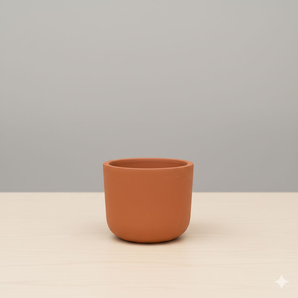 4 inch Aaroh Maati Pot - Modern Curved Handcrafted Appeal