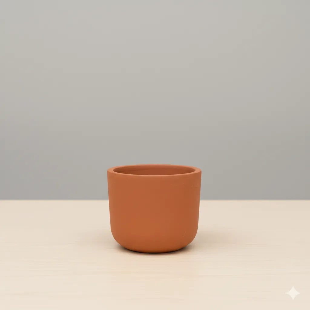 4 inch Aaroh Maati Pot - Modern Curved Handcrafted Appeal