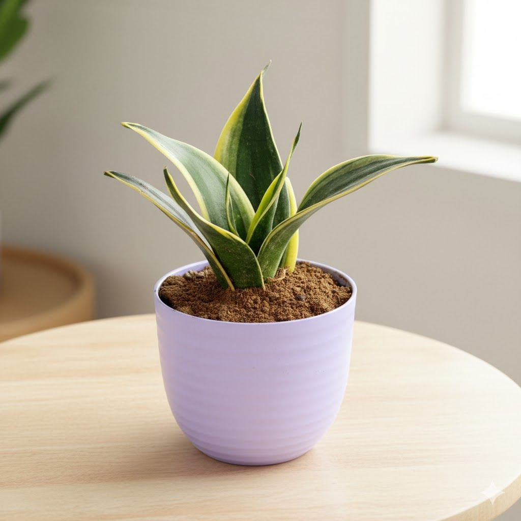 Snake Golden Dwarf in 4 Inch Purple Avora Premium Plastic Planter