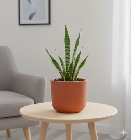 Snake Golden in 4 inch Aaroh U-Pipe Maati Pot - Modern Curved Handcrafted Appeal