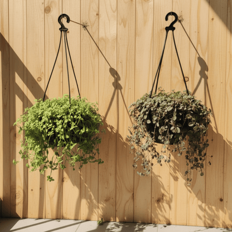 Set Of 2 - Hanging Combo (Turtle Vine & Dichondra Green ) in 5 Inch Hanging Basket