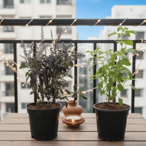 Set of 2 - Tulsi (Rama & Shyama) in 4 Inch Nursery Pot