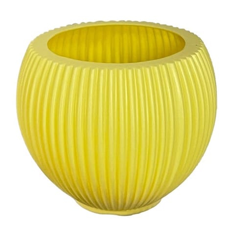 5 Inch Butter Yellow Matt Sylvan Plastic Pot