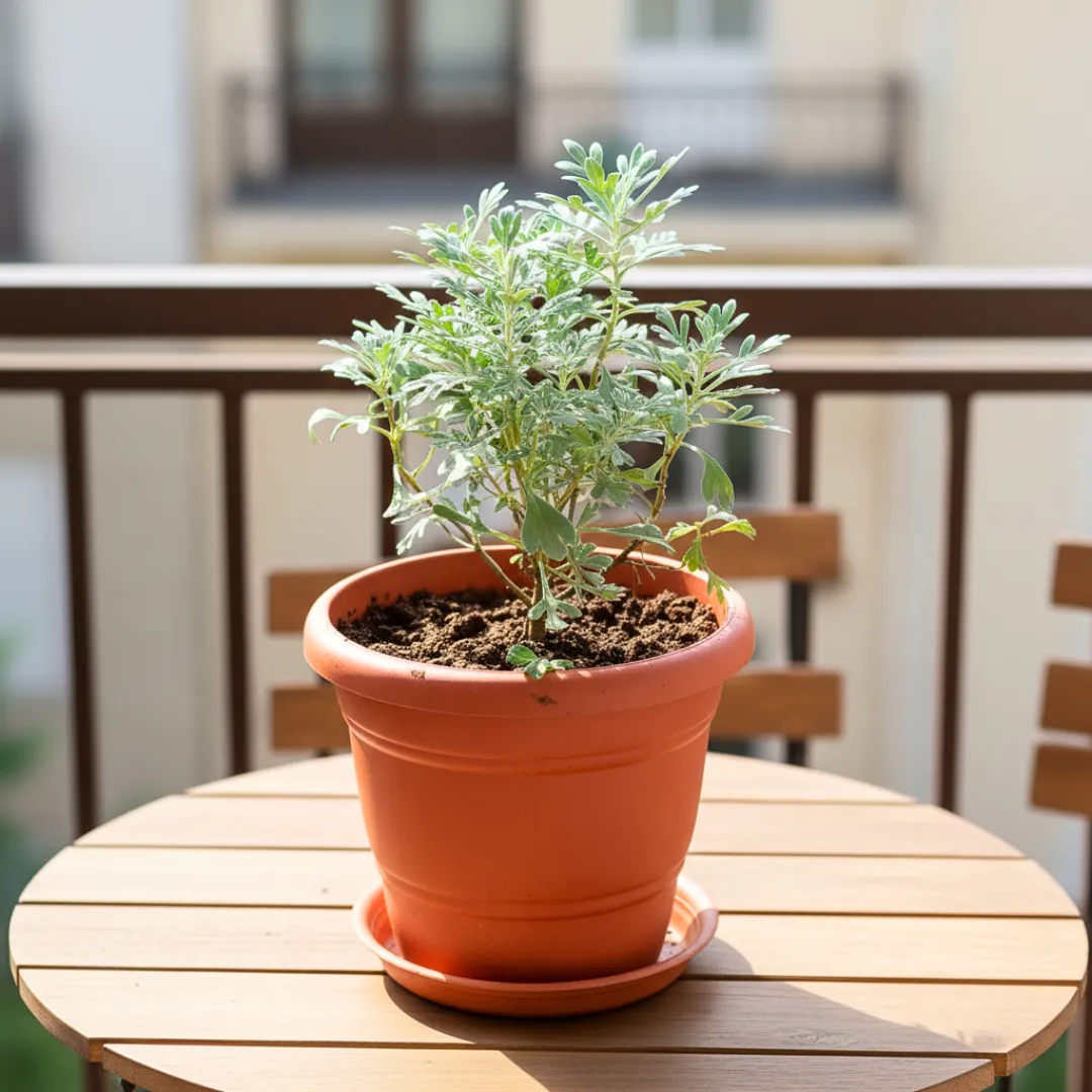 Lavender in 7 Inch Classy Red Plastic Pot with Tray
