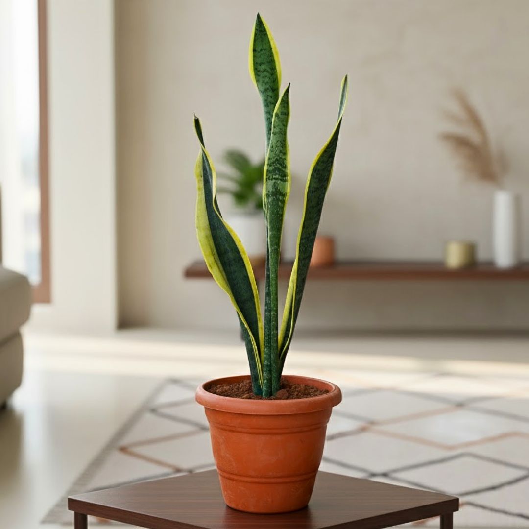 Snake Long in 7 Inch Red Classy Plastic Pot