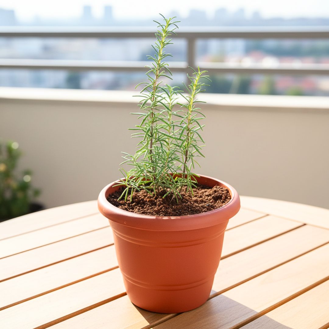Rosemary in 7 Inch Terracotta Red Classy Plastic Pot