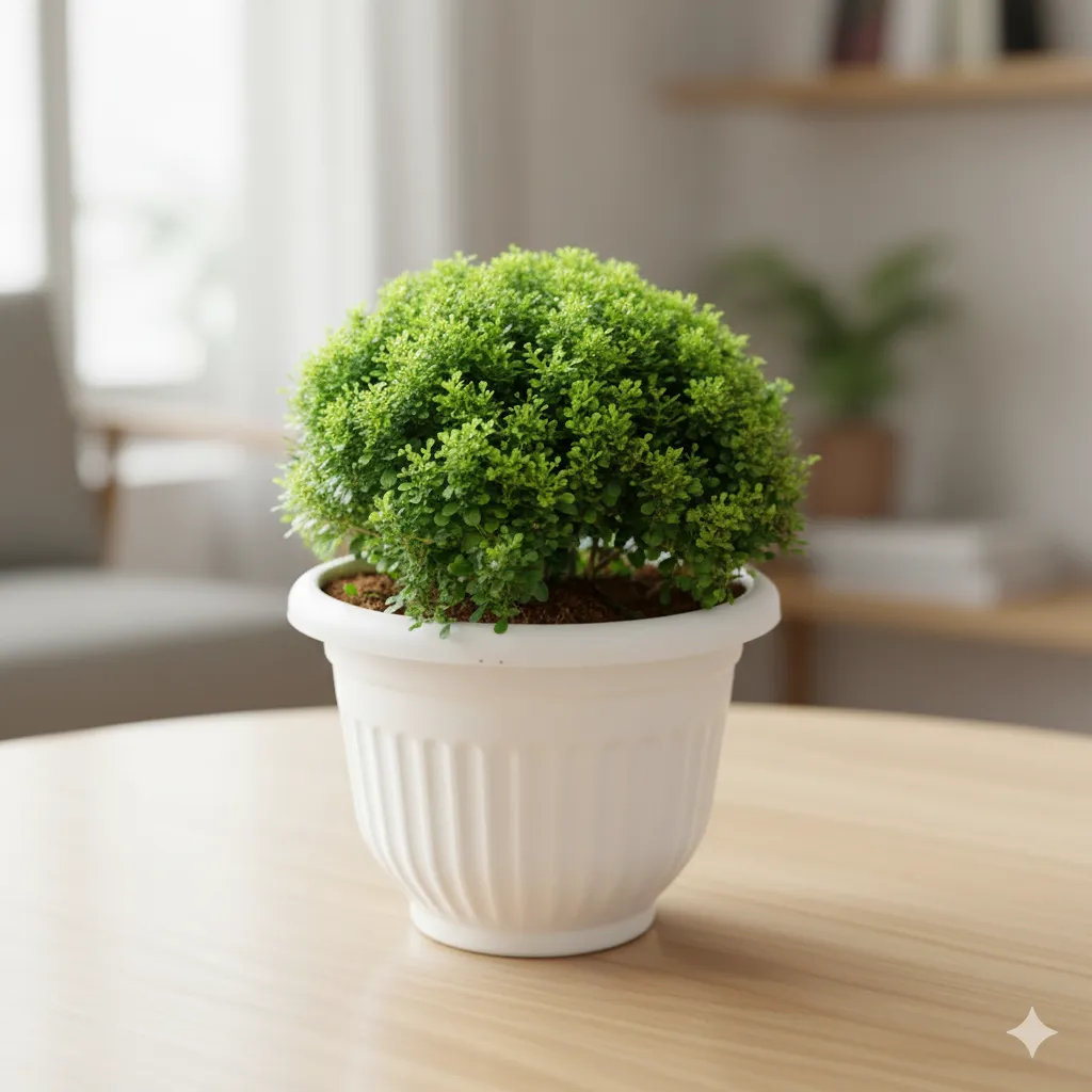 Table Kamini Ball in 8 Inch White Olive Plastic Pot