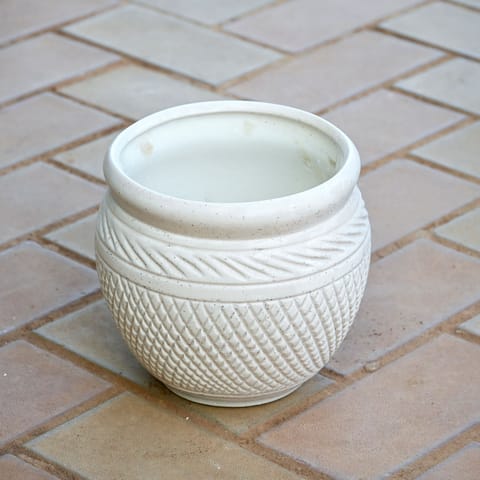 5 Inch Premium Matki Designer Ceramic Pot (Any Colour)