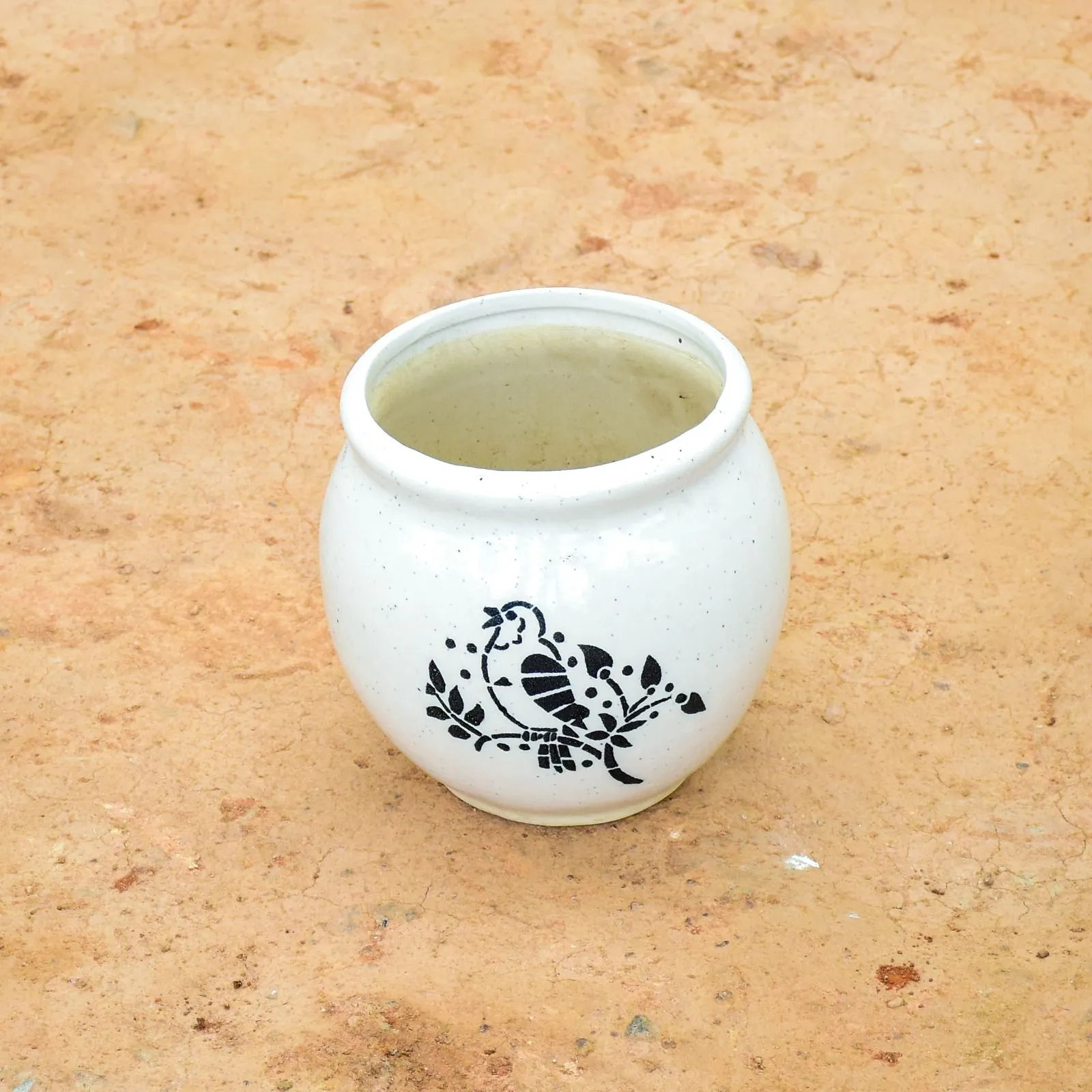 6 Inch Matki Designer Ceramic Pot (Any Colour & Design)