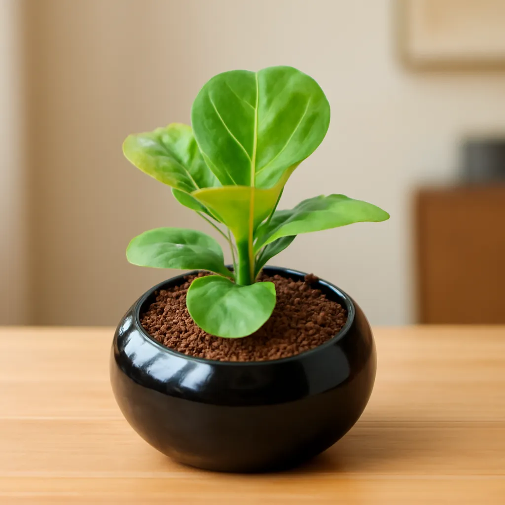 Fiddle Leaf Fig / Ficus Lyrata in 6 Inch Classy Ceramic Bowl (any colour)