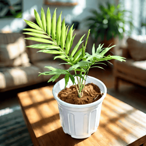 Chamaedorea Palm in 6 Inch White Super Nursery Pot