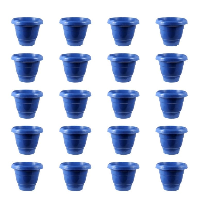 Set of 20 - 6 Inch Blue Fancy Plastic Planter