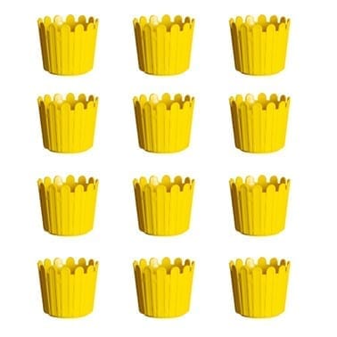 Set of 12 - 11 Inch Yellow Slofy Plastic Planter