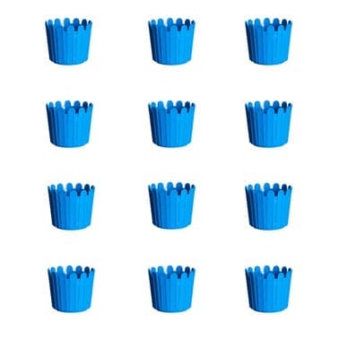 Set of 12 - 13 Inch Blue Slofy Plastic Planter