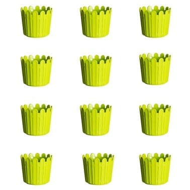 Set of 12 - 11 Inch Green Slofy Plastic Planter