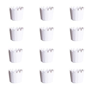 Set of 12 - 11 Inch White Slofy Plastic Planter