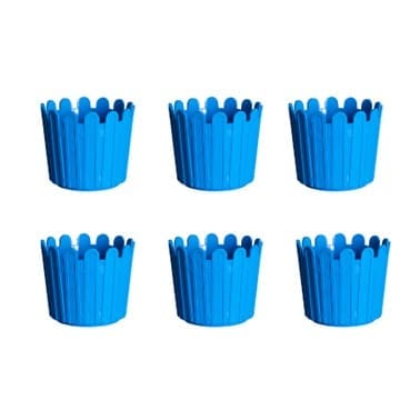 Set of 6 - 13 Inch Blue Slofy Plastic Planter