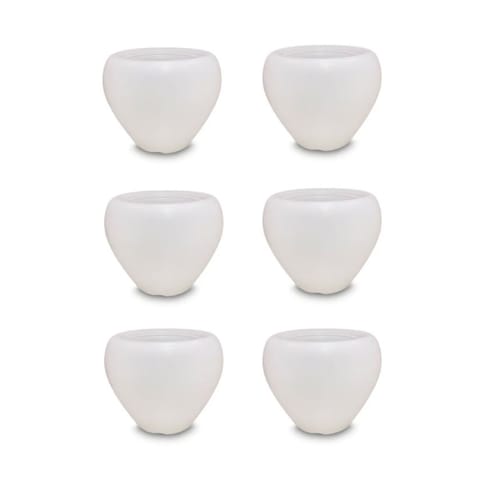 Set of 6 - 14 Inch White Apple Plastic Planter