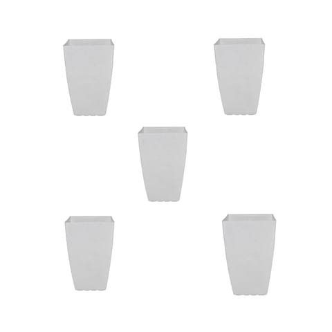 Set of 5 - 12 x 17 Inch White Tower Plastic Planter