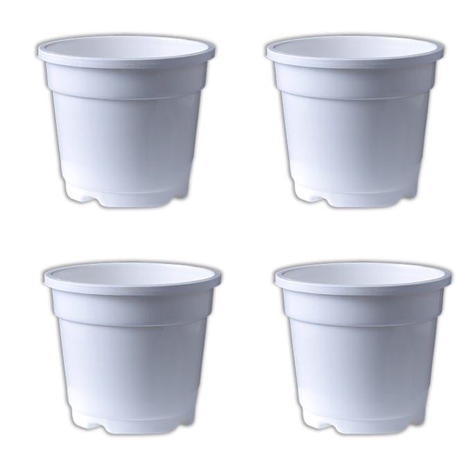 Set of 4 - 14 Inch White Nursery Pot