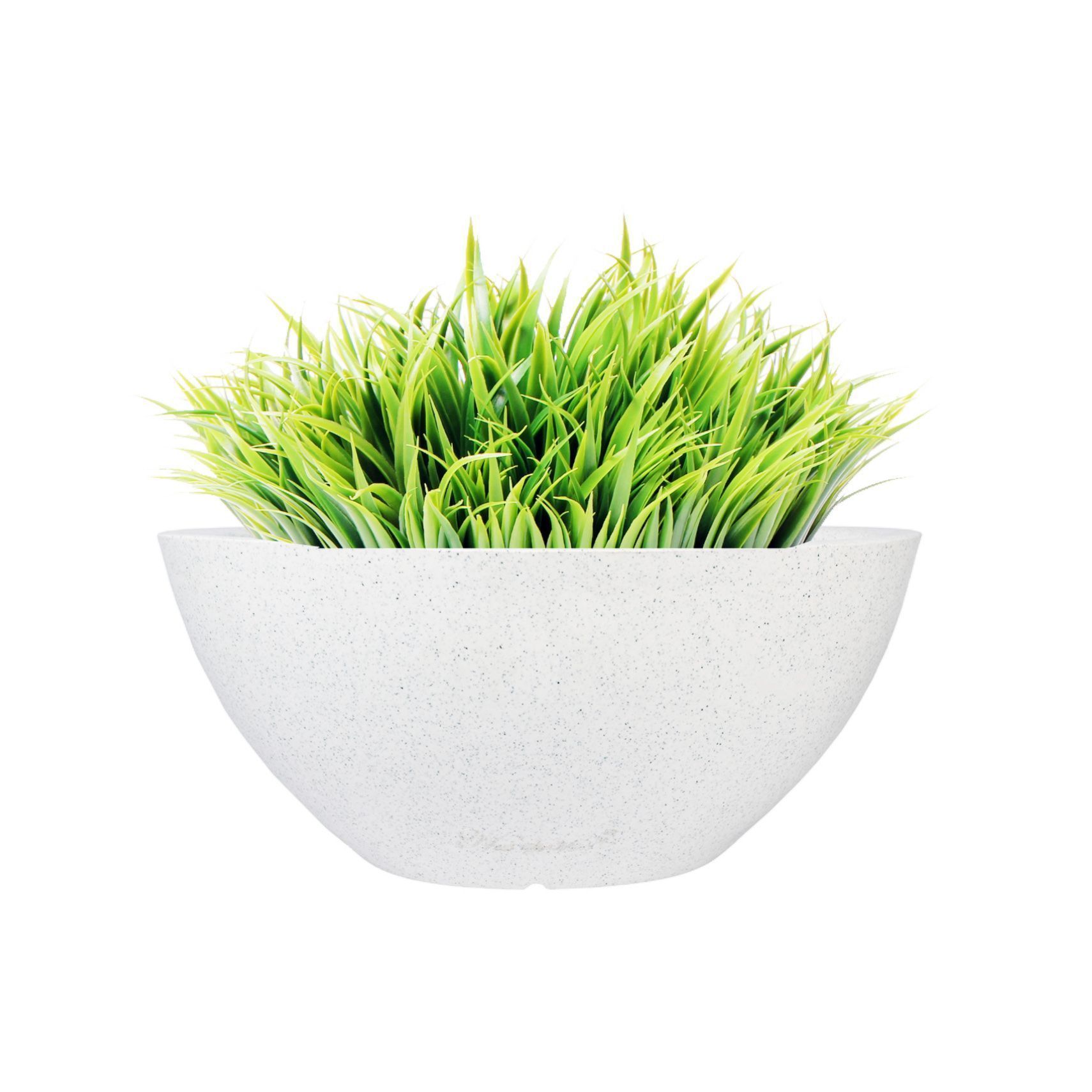 15 x 7 Inch White Premium Sphere Fiberglass Planter - Durable large size decoratiive fiber pot for indoor outdoor plants