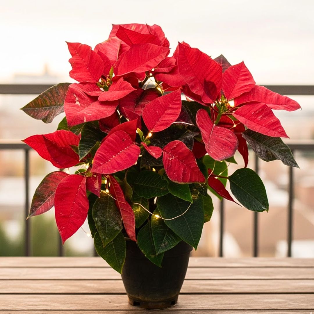 Poinsettia / Christmas Flower Red in 5 Inch Nursery Pot