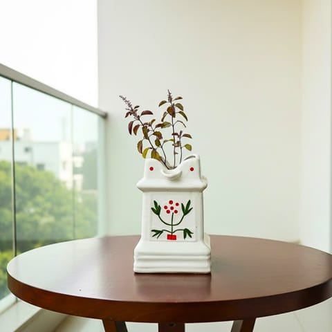 Shyama Tulsi in 11 Inch Tulsi Designer Ceramic Pot (any colour)