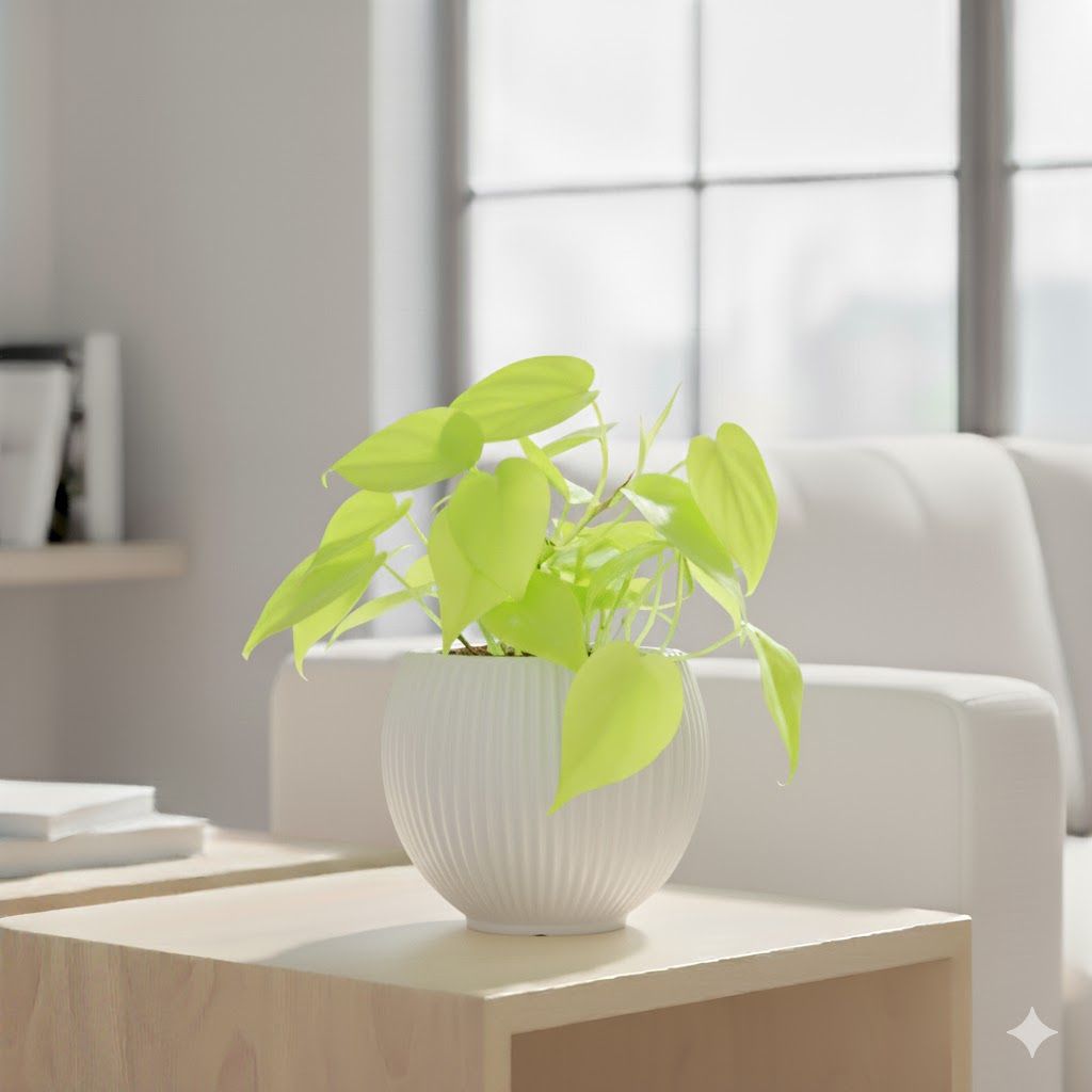 Oxycardium Golden in 5 Inch White Matt Sylvan Plastic Pot