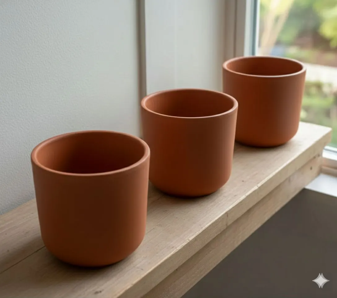 Set of 03 - 4 inch Navya Maati Pots - Functional & Elegant