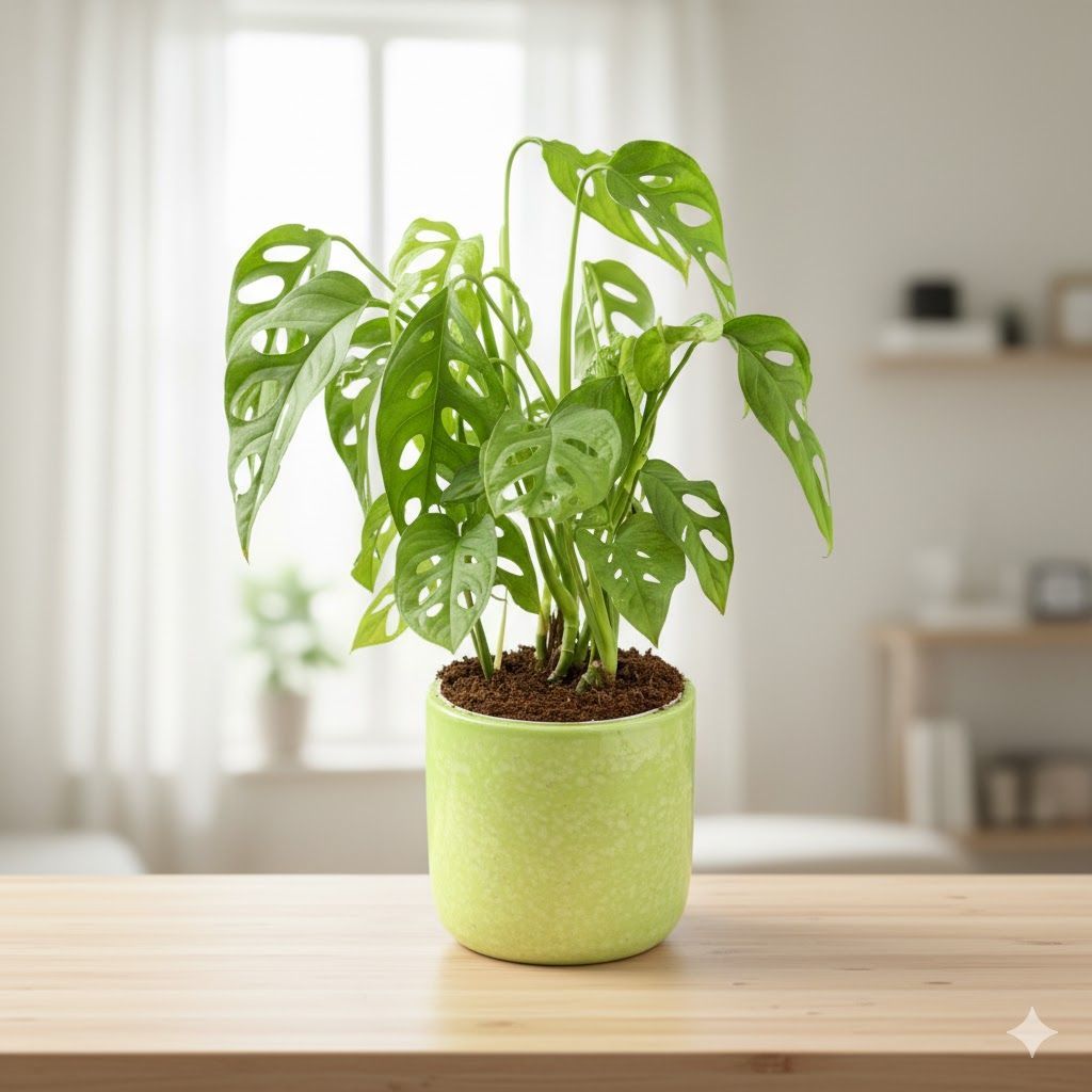 Monstera Broken Heart in 6 Inch Green Classy Cup Ceramic Pot
