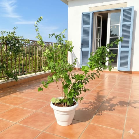 Bougainvillea (Any Colour) Pune in 12 inch Classy White Plastic Pot